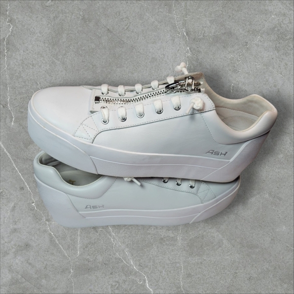 Ash Women's White Zipper Sneakers - Picture 2 of 6